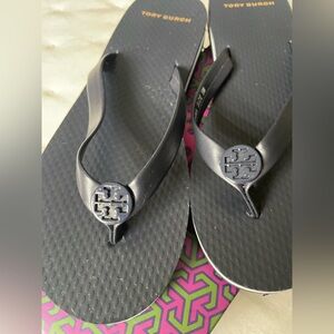 Tory Burch Navy Flip Flops